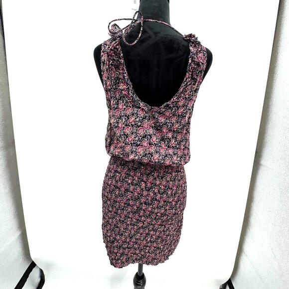 Free People Smocked Mini Dress Womens S Im Your Favorite Open Back Ruffle Floral - Picture 4 of 7